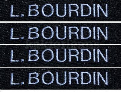 Lot de 4 Bandes Patronymiques sur fond tissu Noir