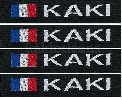 Lot de 4 bandes Patronymiques sur fond Noir avec drapeau France