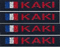 Lot de 4 Bandes Patronymiques sur fond tissu Marine avec drapeau France