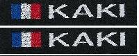 Lot de 2 bandes Patronymiques sur fond Noir avec drapeau France