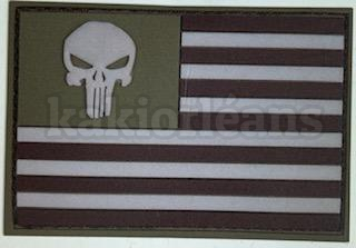 Stickers autocollants drapeau US PUNISHER basse visue kaki