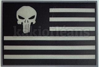 Stickers autocollants drapeau US PUNISHER basse visue NOIR