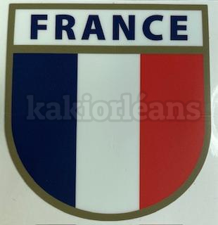 Autocollant forme écusson drapeau français