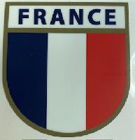 Autocollant forme écusson drapeau français