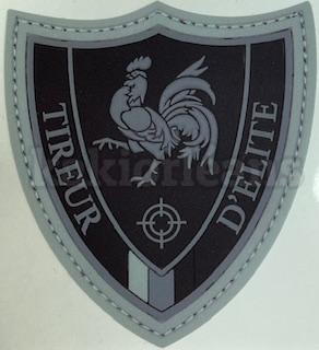 Autocollant tireur d'élite français avec coq NOIR